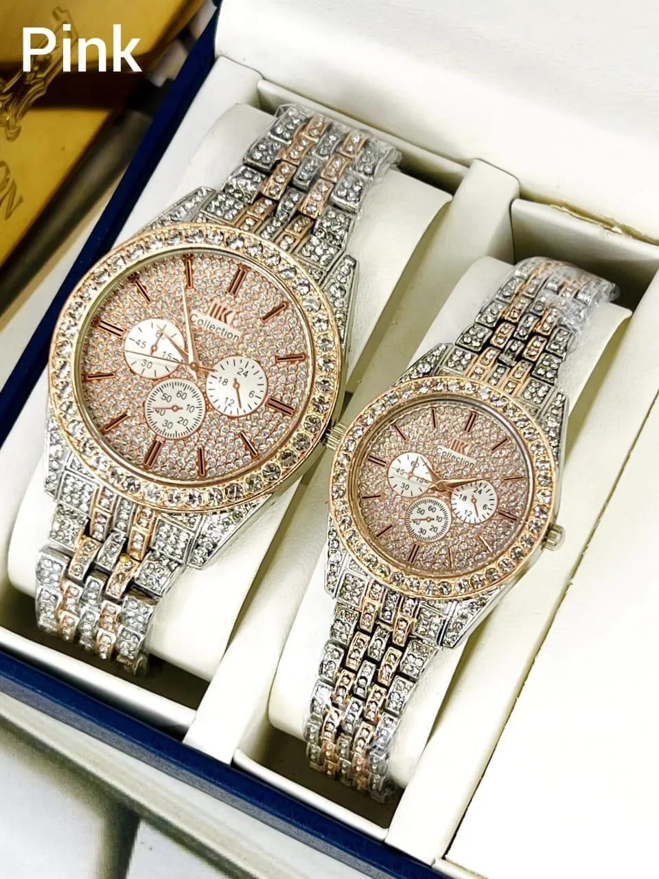 Luxury Diamond-Accented Couple Watch Set