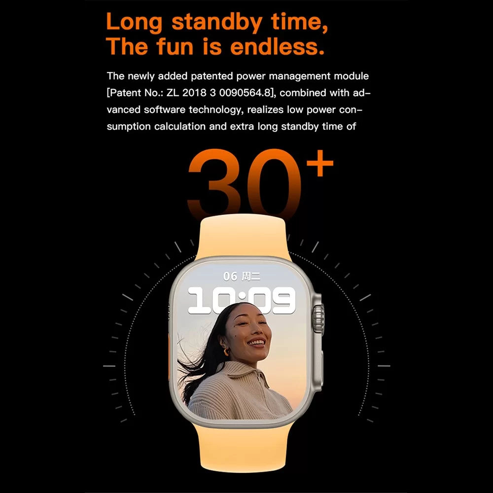 T800 Ultra Series 8 Smartwatch – Full Touch Display | Wireless Charger | Ocean Strap Edition