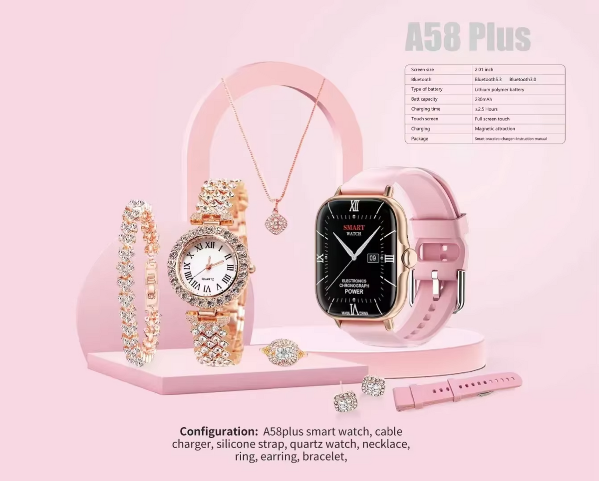 A58 Plus 6 in 1 - Smartwatch For Women | Best Quality Smart Watch For Girls | Perfect For Gift