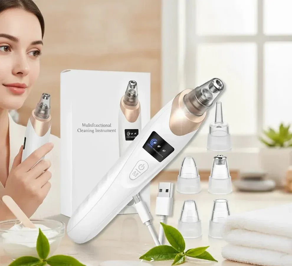 Professional Digital Blackhead Remover Vacuum – Electric Pore Cleaner & Acne Removal Facial Tool with LED Display
