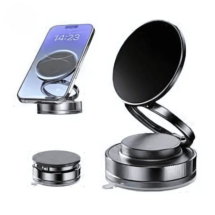 360° Folding Magnetic Phone Holder with Vacuum Suction