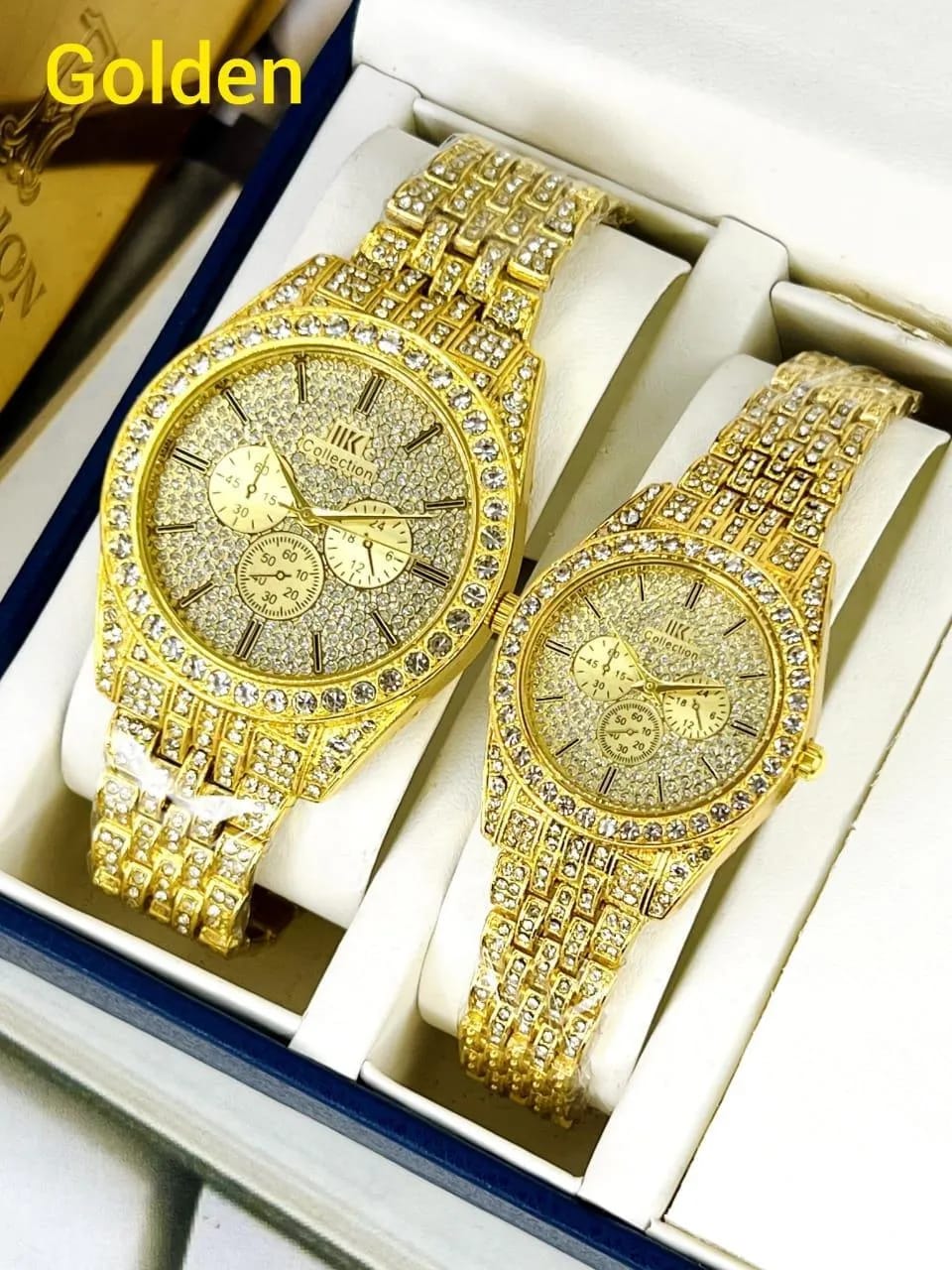 Luxury Diamond-Accented Couple Watch Set